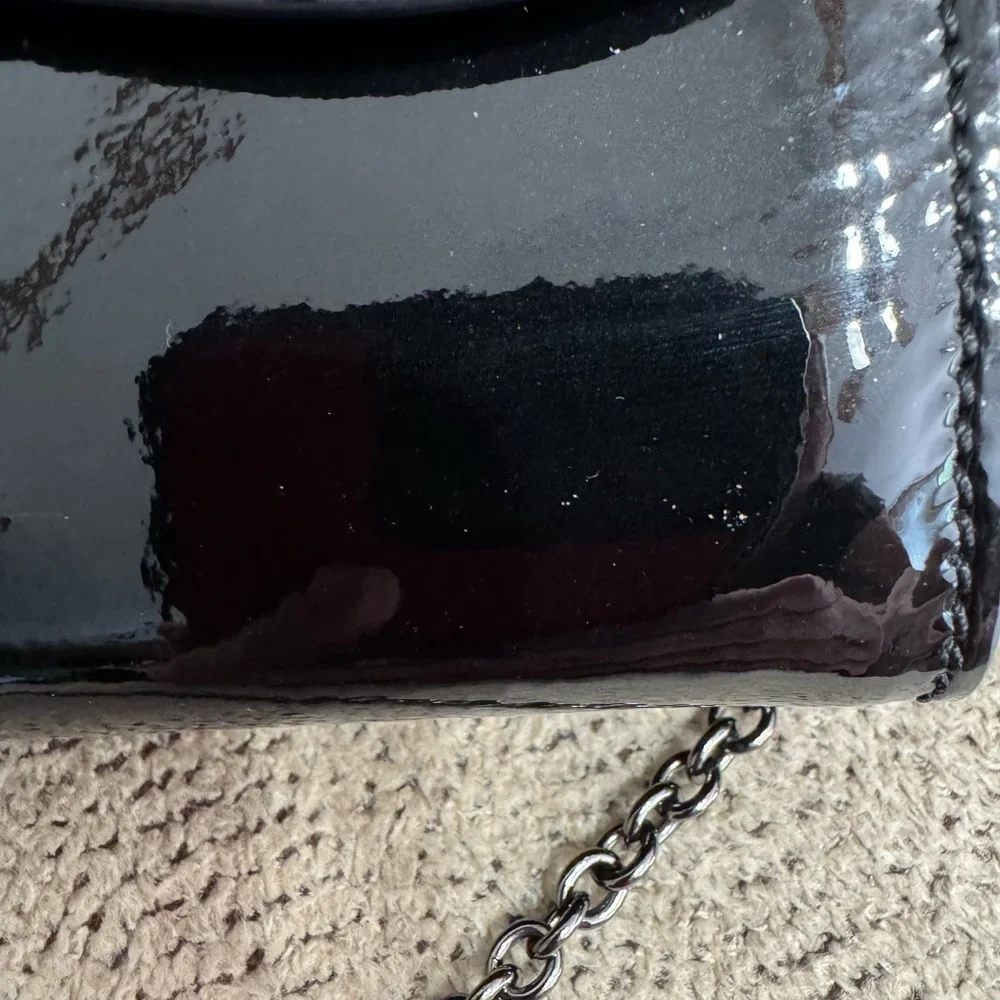 Christian Louboutin Riviera Black Patent Leather Clutch